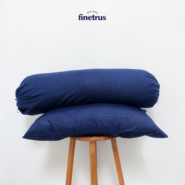 Finetrus - Sarung Bantal Guling Emboss Saphire Blue