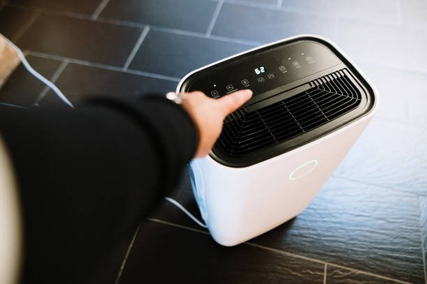 A dehumidifier inside a house