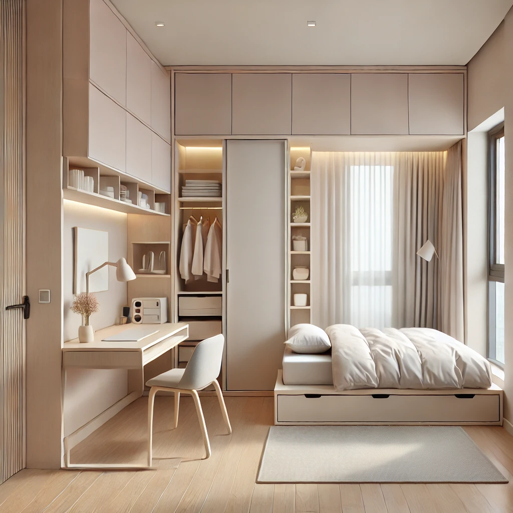 Desain kamar tidur korea dengan furnitur minimalis